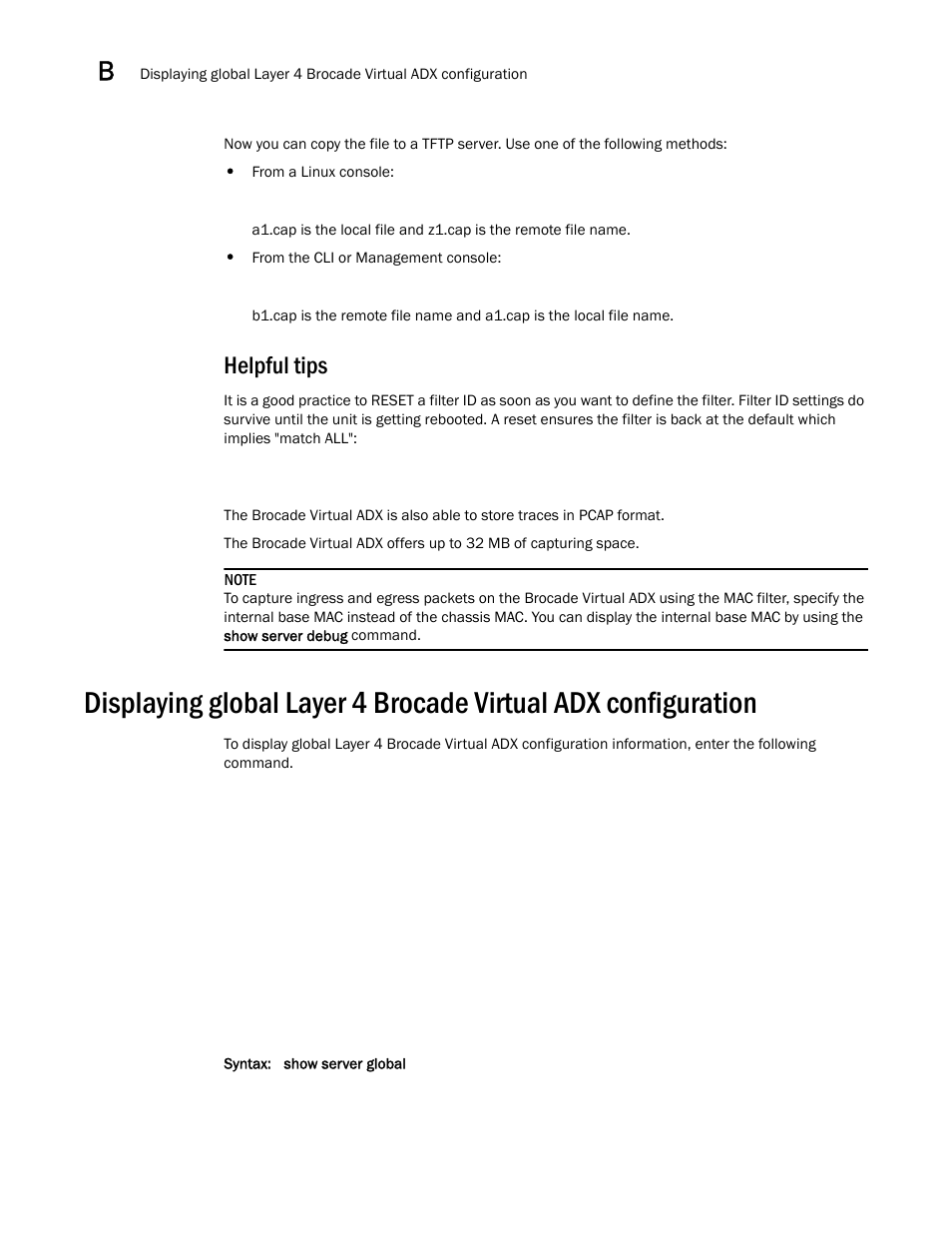 Helpful tips | Brocade Virtual ADX Server Load Balancing Guide (Supporting ADX v03.1.00) User Manual | Page 384 / 408