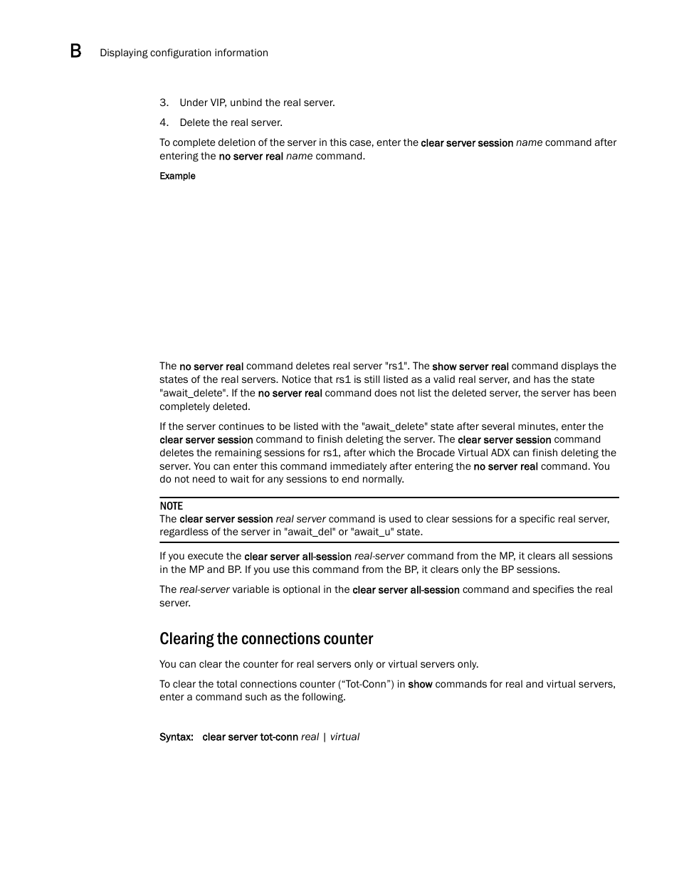 Clearing the connections counter | Brocade Virtual ADX Server Load Balancing Guide (Supporting ADX v03.1.00) User Manual | Page 404 / 408