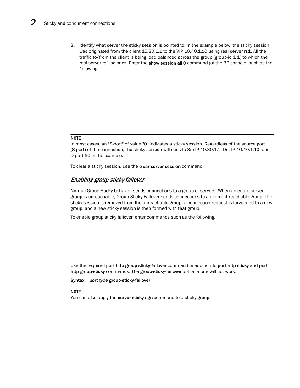 Enabling group sticky failover | Brocade Virtual ADX Server Load Balancing Guide (Supporting ADX v03.1.00) User Manual | Page 58 / 408