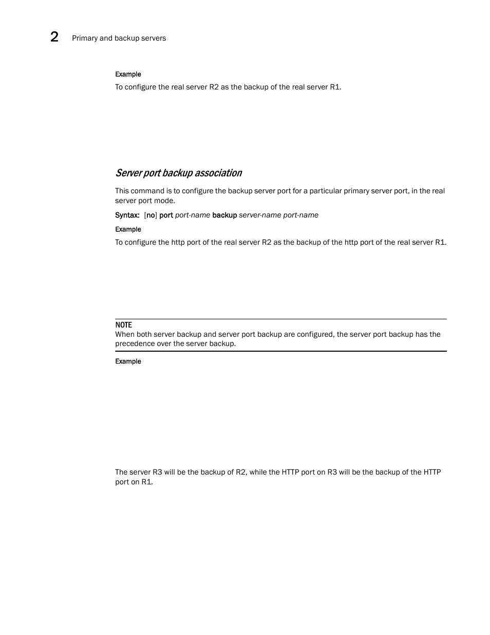 Server port backup association | Brocade Virtual ADX Server Load Balancing Guide (Supporting ADX v03.1.00) User Manual | Page 72 / 408