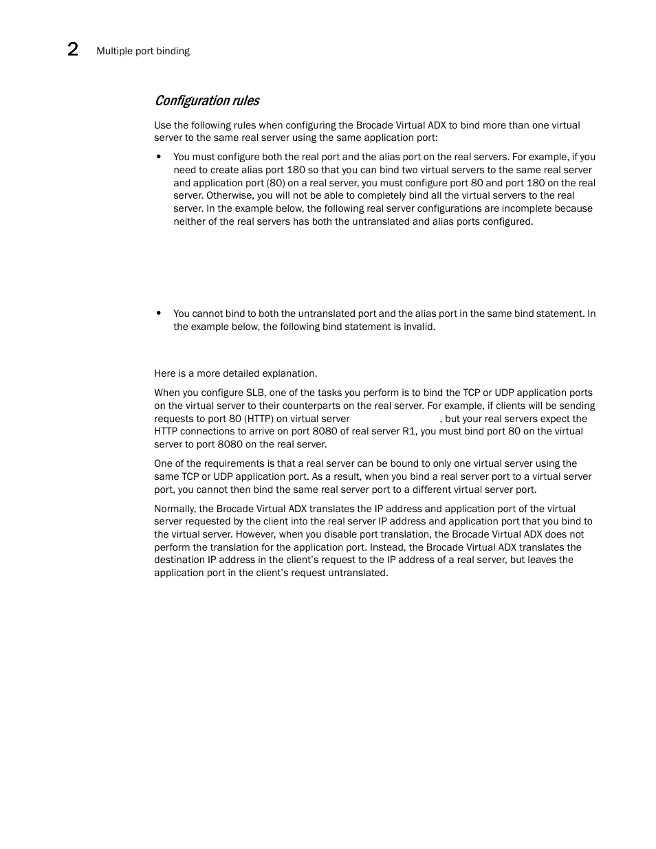 Configuration rules | Brocade Virtual ADX Server Load Balancing Guide (Supporting ADX v03.1.00) User Manual | Page 90 / 408