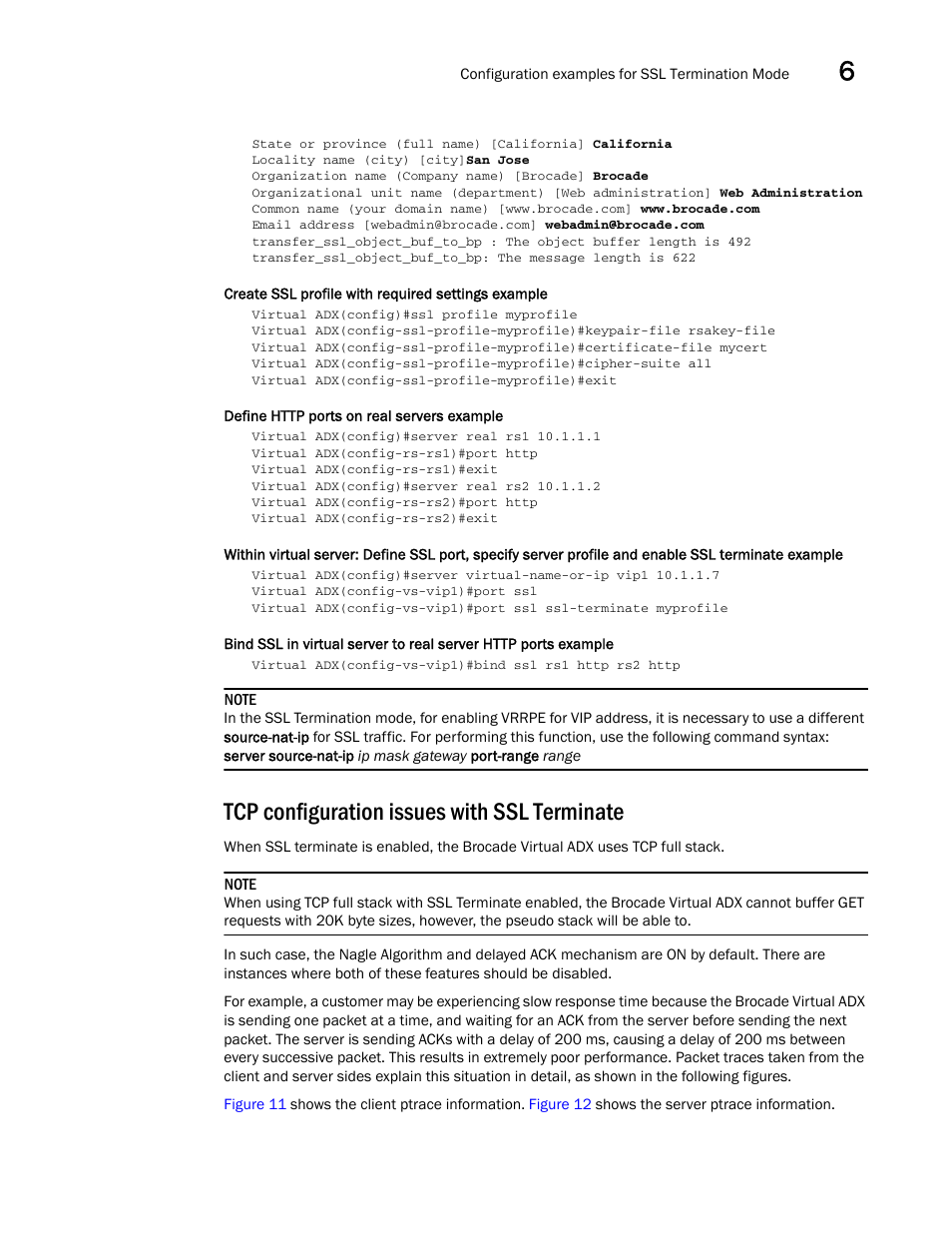 Tcp configuration issues with ssl terminate | Brocade Virtual ADX Security Guide (Supporting ADX v03.1.00) User Manual | Page 147 / 180