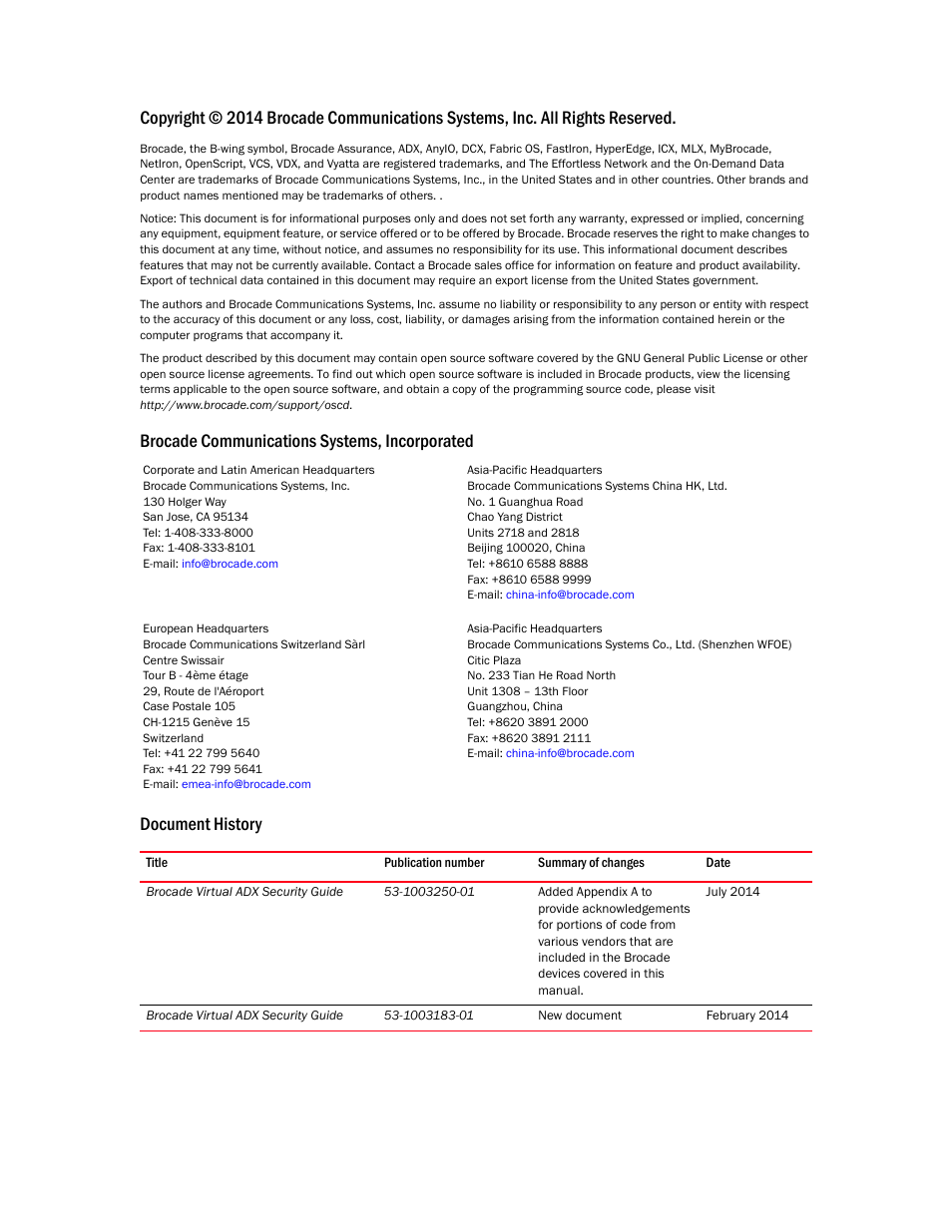 Brocade Virtual ADX Security Guide (Supporting ADX v03.1.00) User Manual | Page 2 / 180