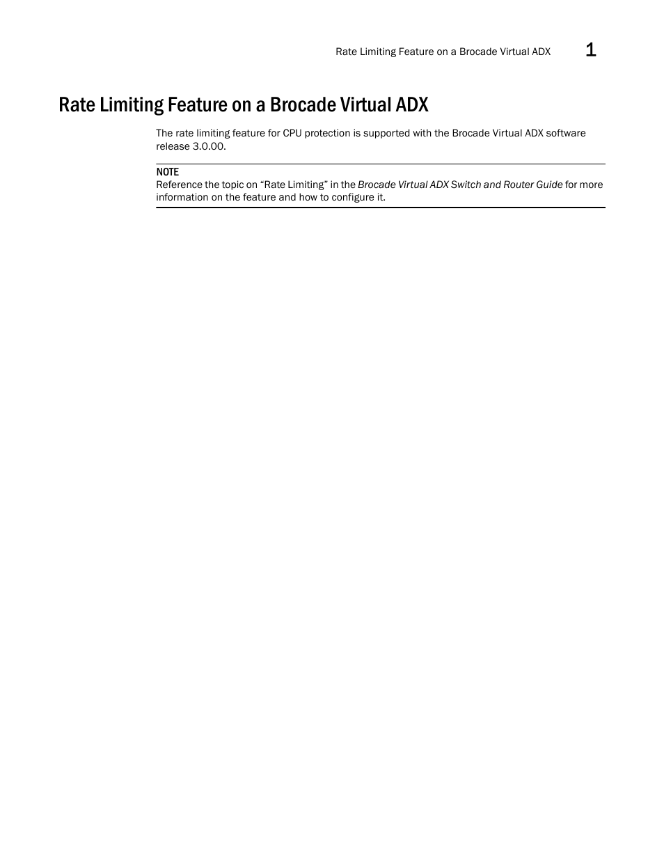 Rate limiting feature on a brocade virtual adx | Brocade Virtual ADX Security Guide (Supporting ADX v03.1.00) User Manual | Page 35 / 180