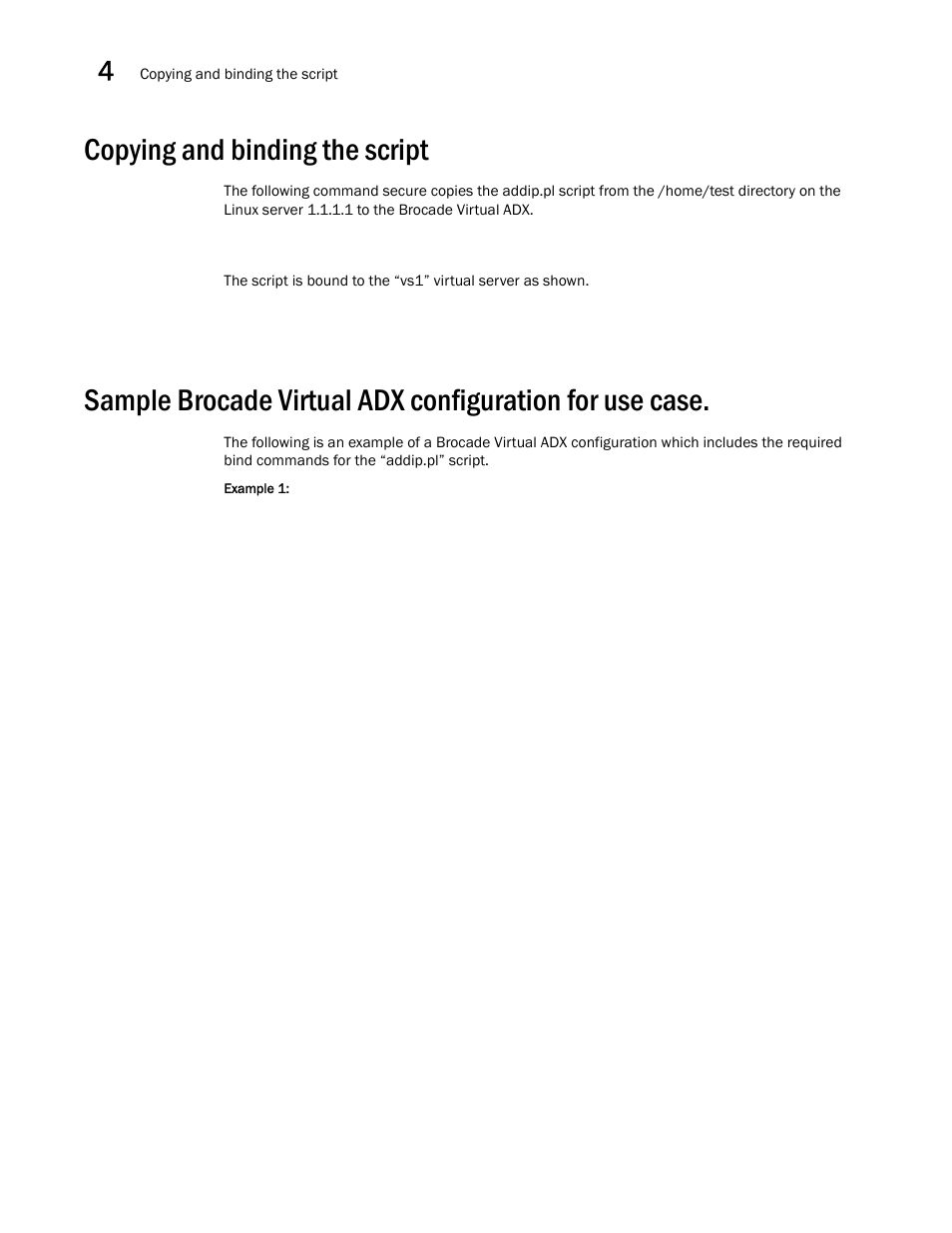 Copying and binding the script | Brocade Virtual ADX OpenScript Programmer’s Guide (Supporting ADX v03.1.00) User Manual | Page 30 / 30