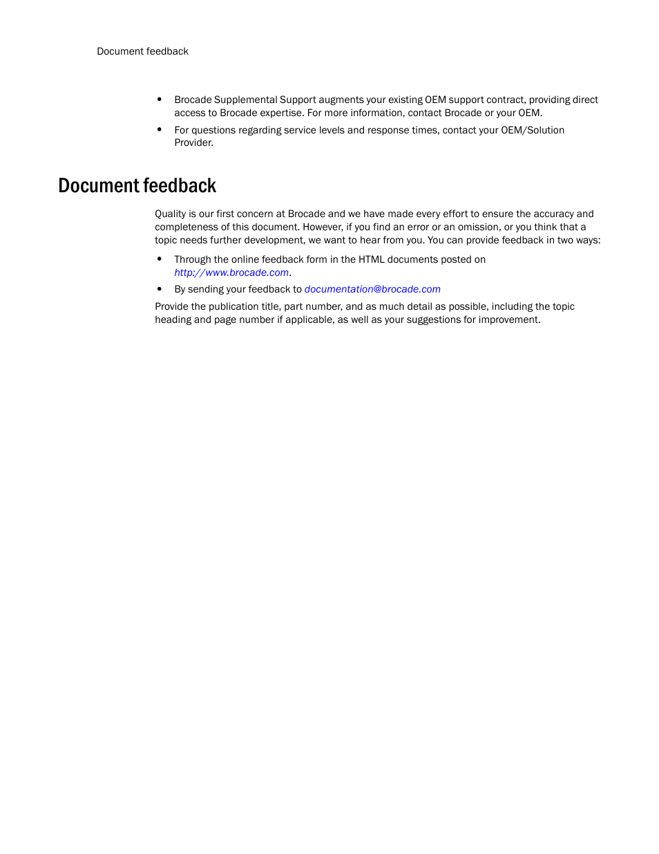 Document feedback | Brocade Virtual ADX OpenScript API Guide (Supporting ADX v03.1.00) User Manual | Page 12 / 132