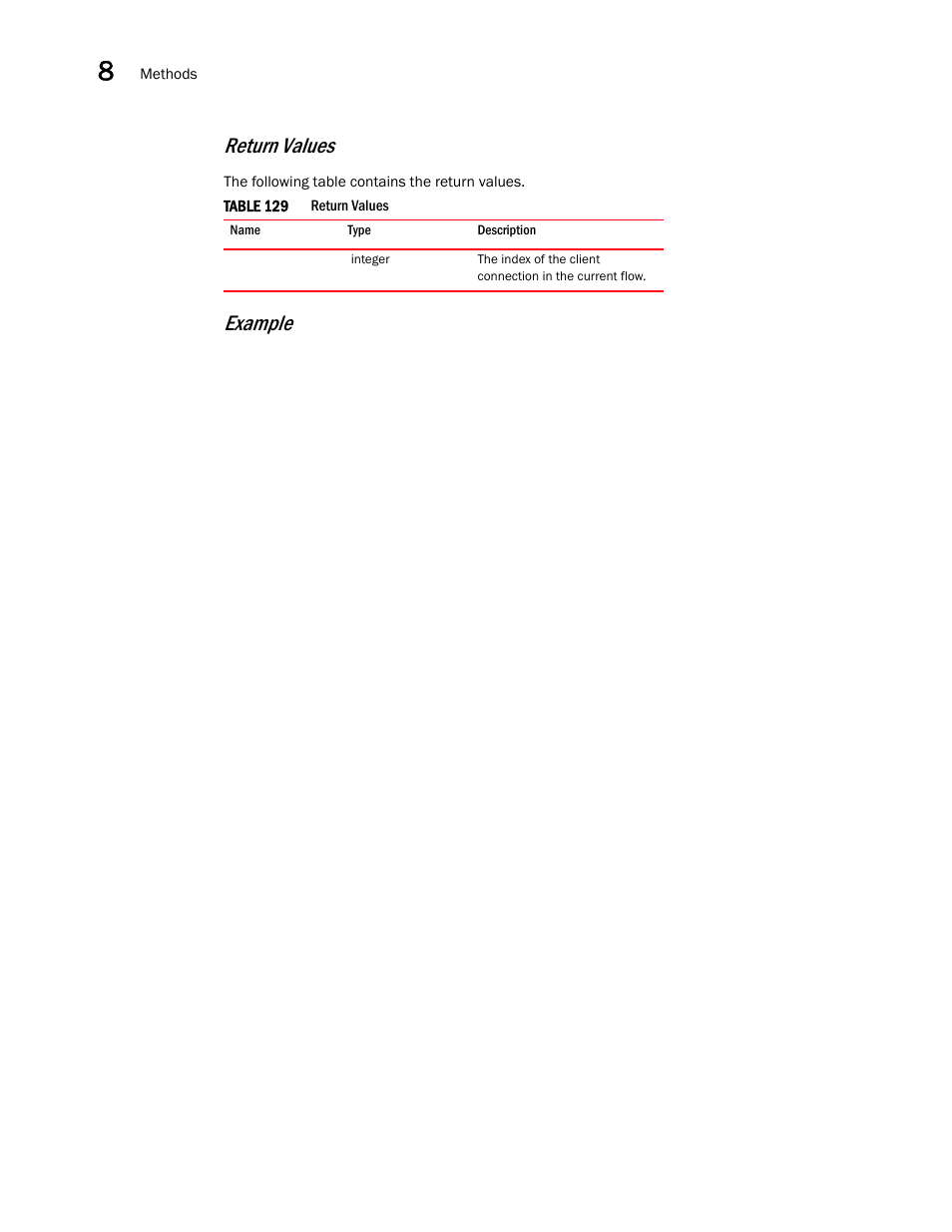 Return values, Example | Brocade Virtual ADX OpenScript API Guide (Supporting ADX v03.1.00) User Manual | Page 120 / 132