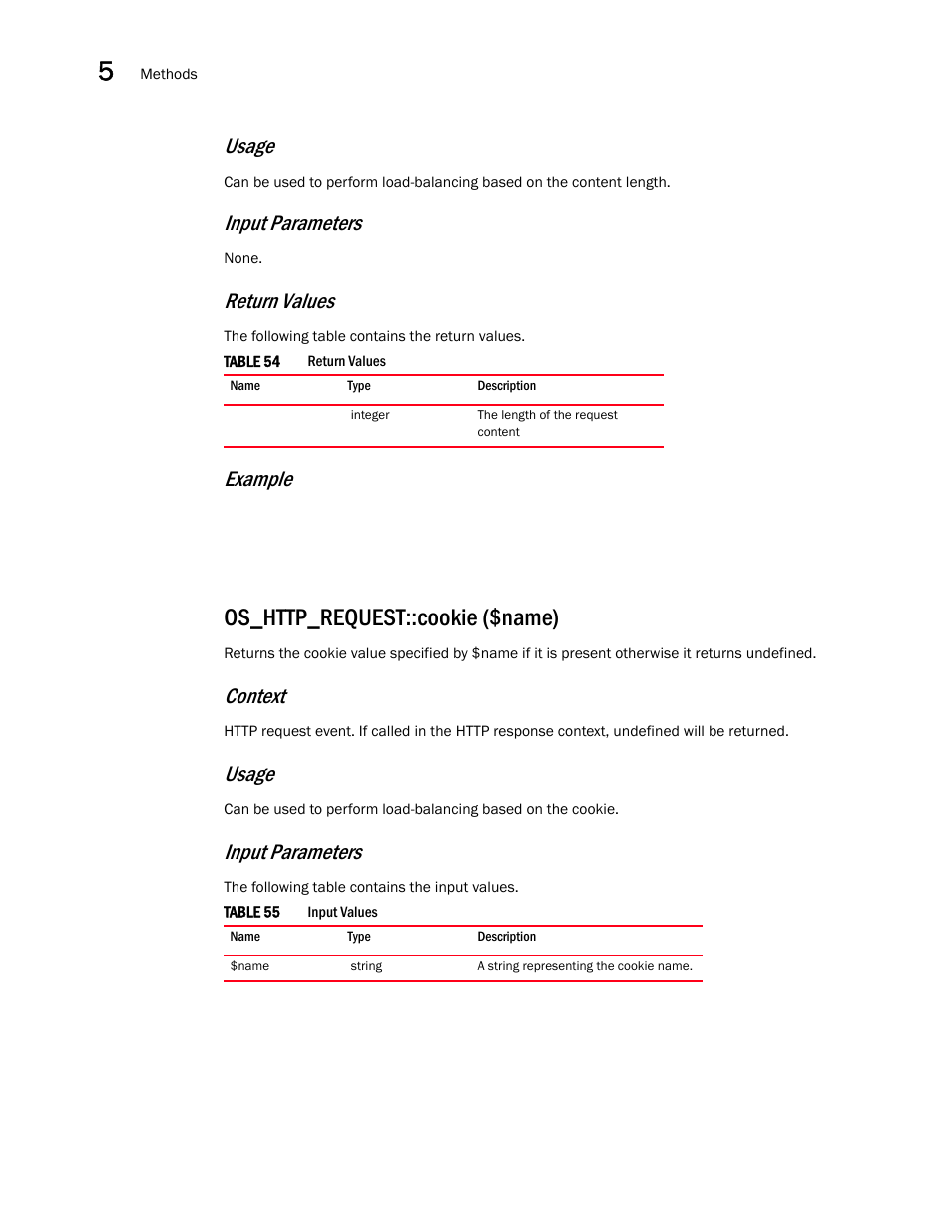 Os_http_request::cookie ($name), Usage, Input parameters | Return values, Example, Context | Brocade Virtual ADX OpenScript API Guide (Supporting ADX v03.1.00) User Manual | Page 68 / 132