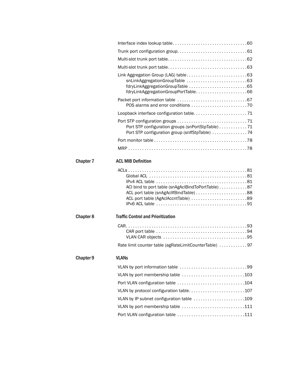 Brocade Virtual ADX MIB Reference (Supporting ADX v03.1.00) User Manual | Page 5 / 288