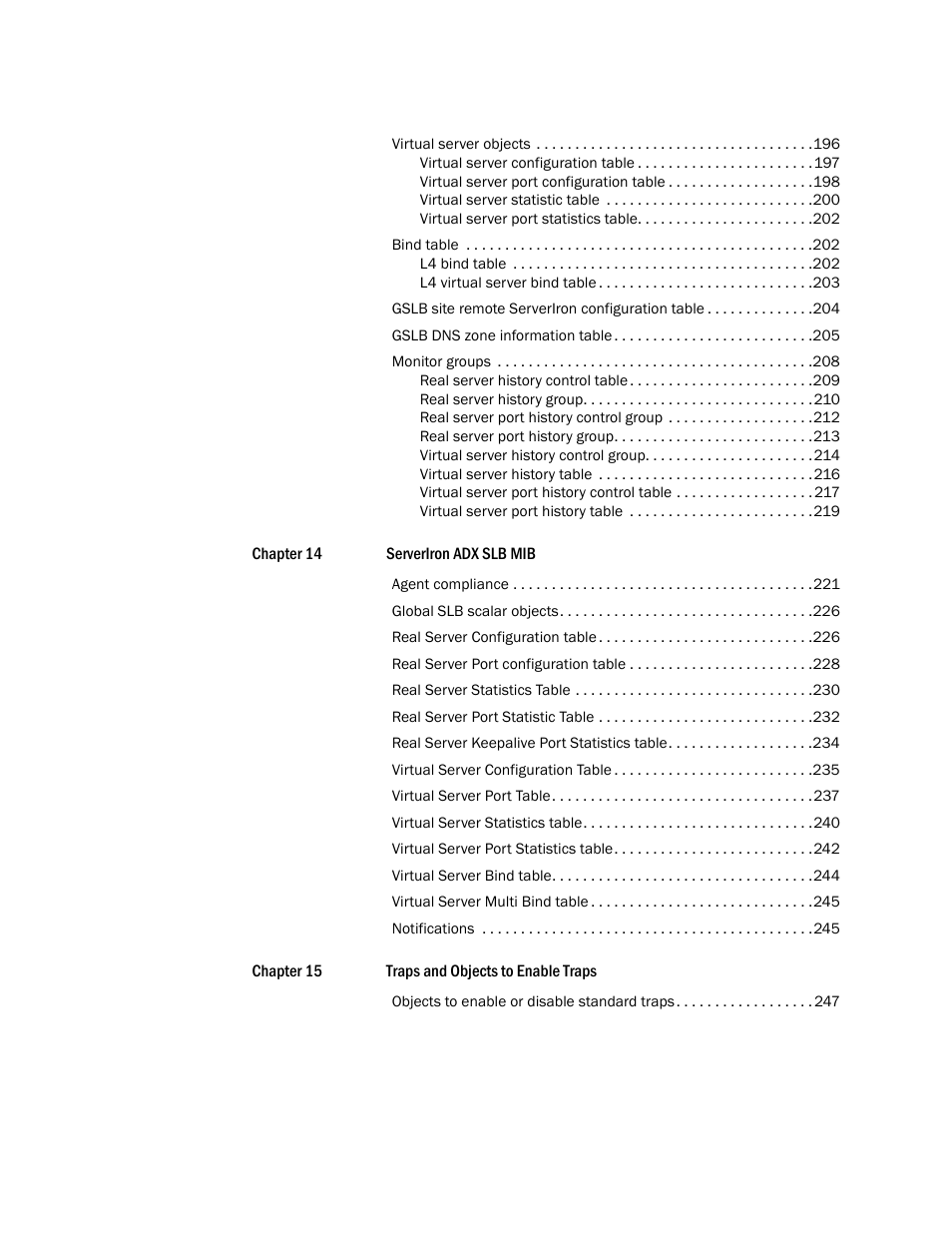 Brocade Virtual ADX MIB Reference (Supporting ADX v03.1.00) User Manual | Page 8 / 288