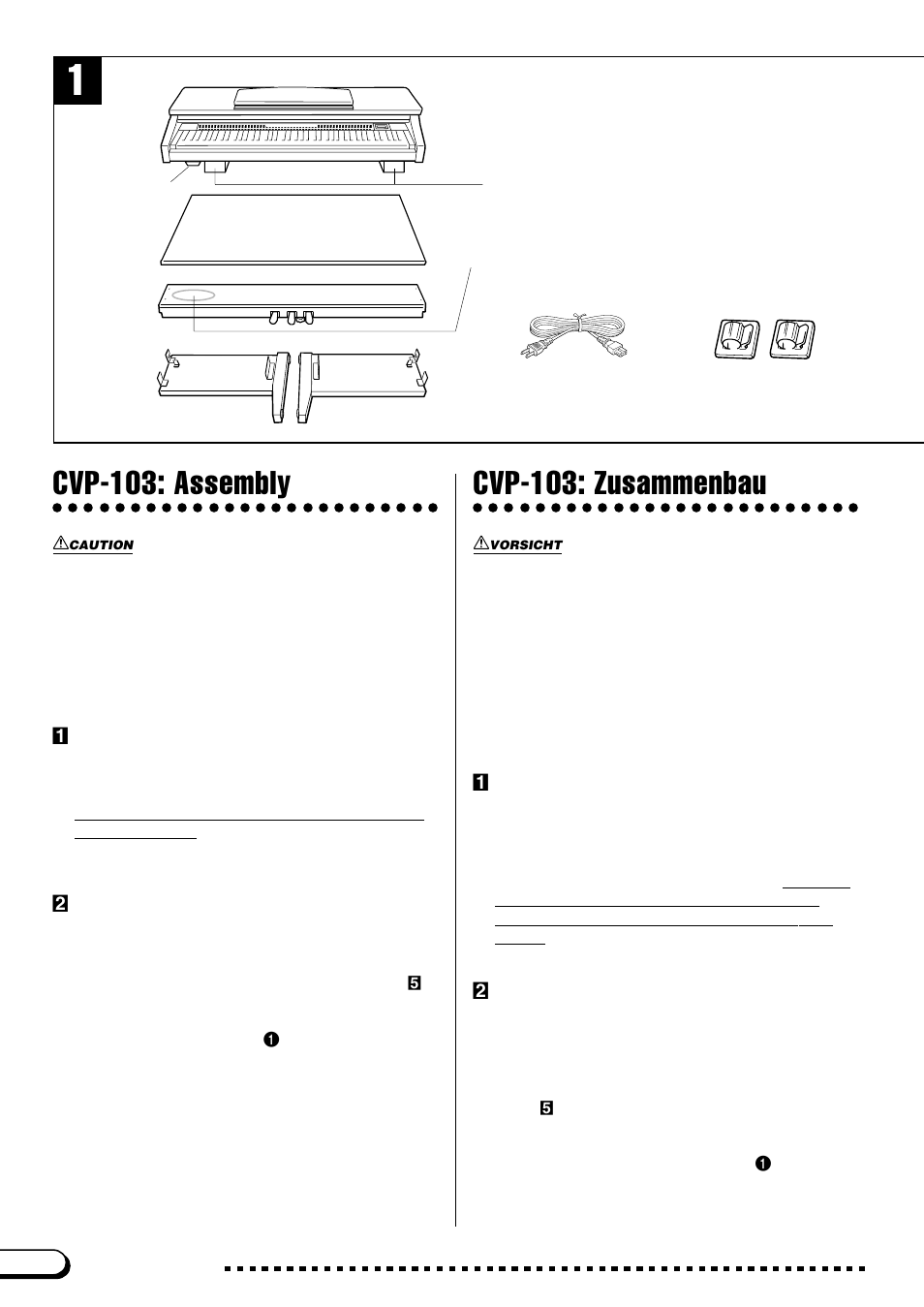 Cvp-103: assembly, Cvp-103: zusammenbau | Yamaha CVP-103M User Manual | Page 40 / 68