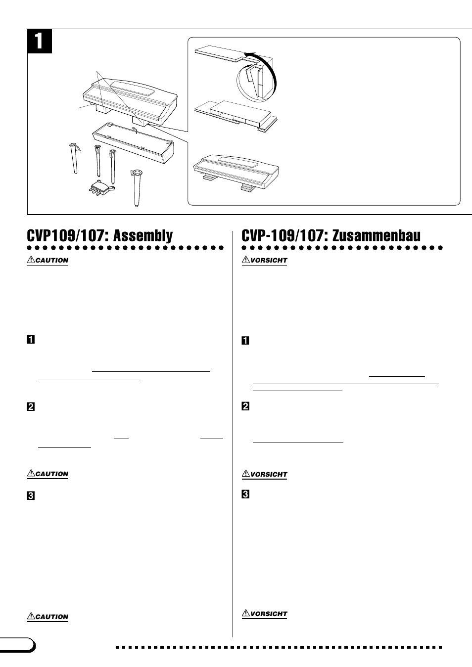 Cvp109/107: assembly, Cvp-109/107: assembly | Yamaha CVP-103M User Manual | Page 60 / 68