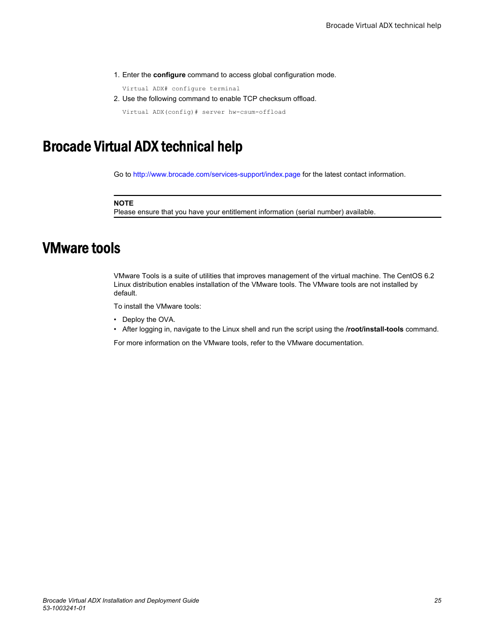 Brocade virtual adx technical help, Vmware tools, Brocade virtual adx technical help vmware tools | Brocade Virtual ADX Installation and Deployment Guide (Supporting ADX v03.1.00) User Manual | Page 25 / 78