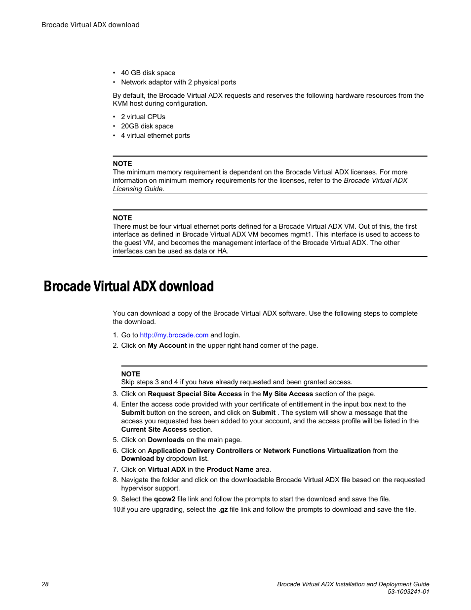 Brocade virtual adx download | Brocade Virtual ADX Installation and Deployment Guide (Supporting ADX v03.1.00) User Manual | Page 28 / 78