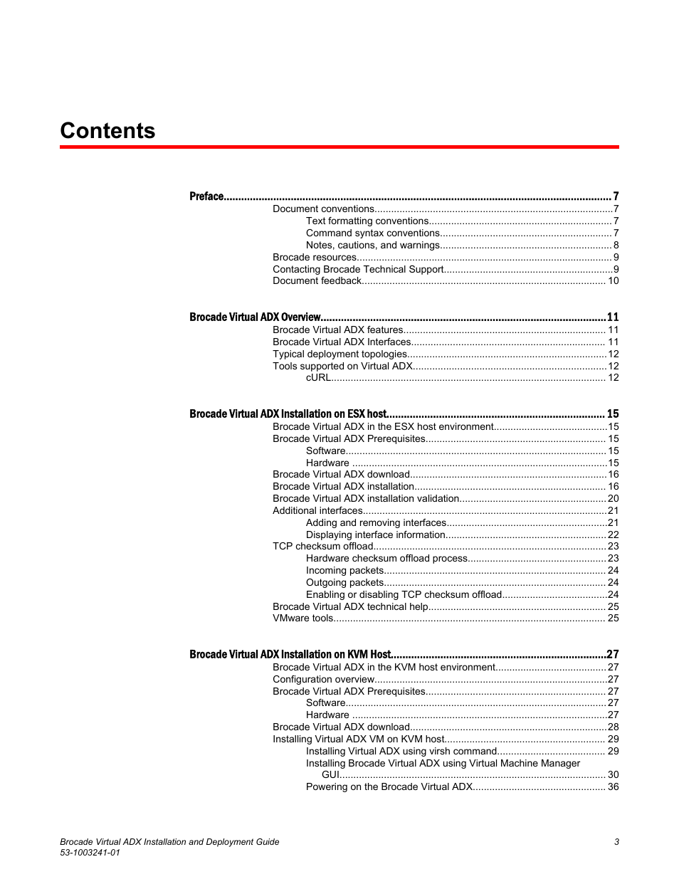 Brocade Virtual ADX Installation and Deployment Guide (Supporting ADX v03.1.00) User Manual | Page 3 / 78