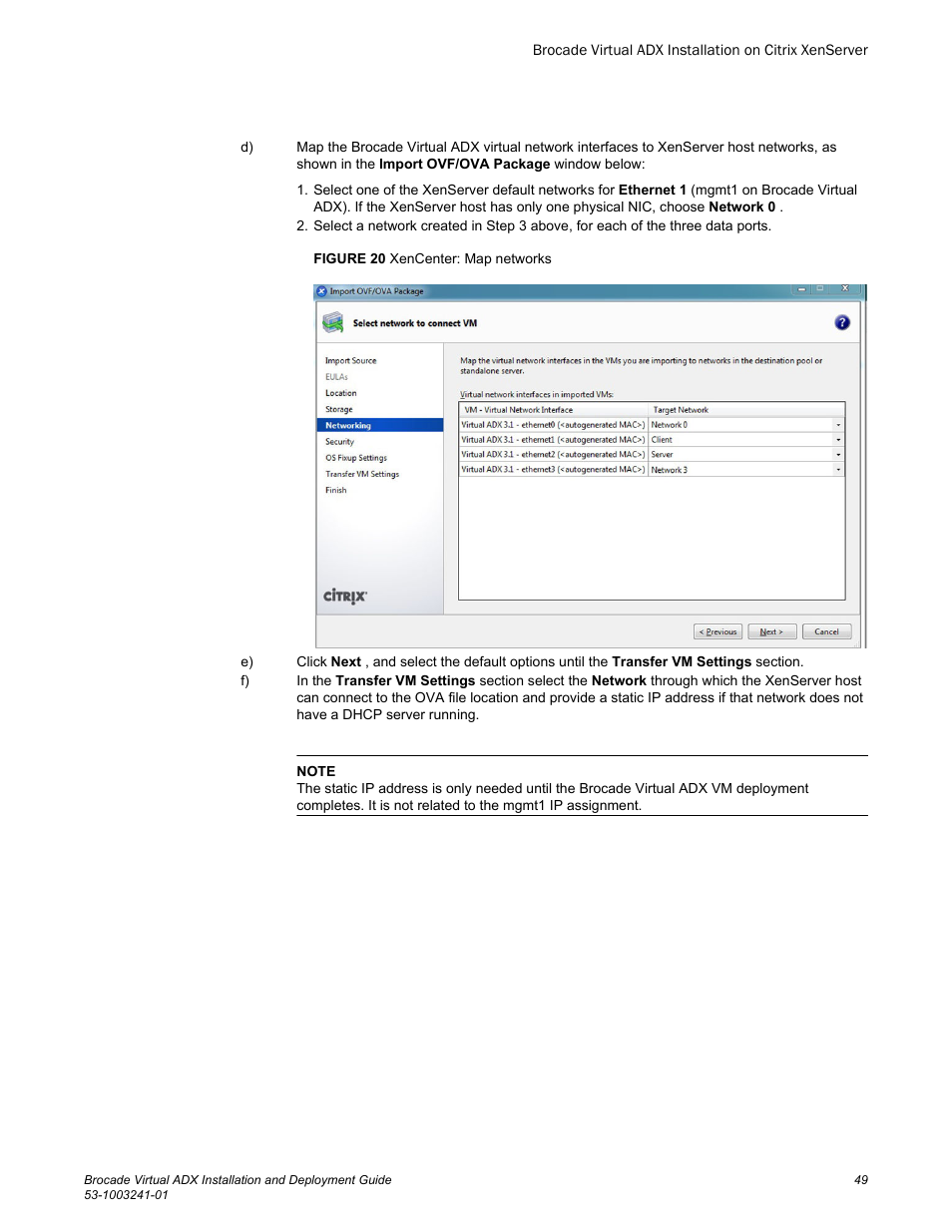 Brocade Virtual ADX Installation and Deployment Guide (Supporting ADX v03.1.00) User Manual | Page 49 / 78