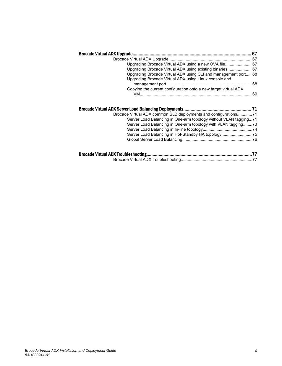 Brocade Virtual ADX Installation and Deployment Guide (Supporting ADX v03.1.00) User Manual | Page 5 / 78