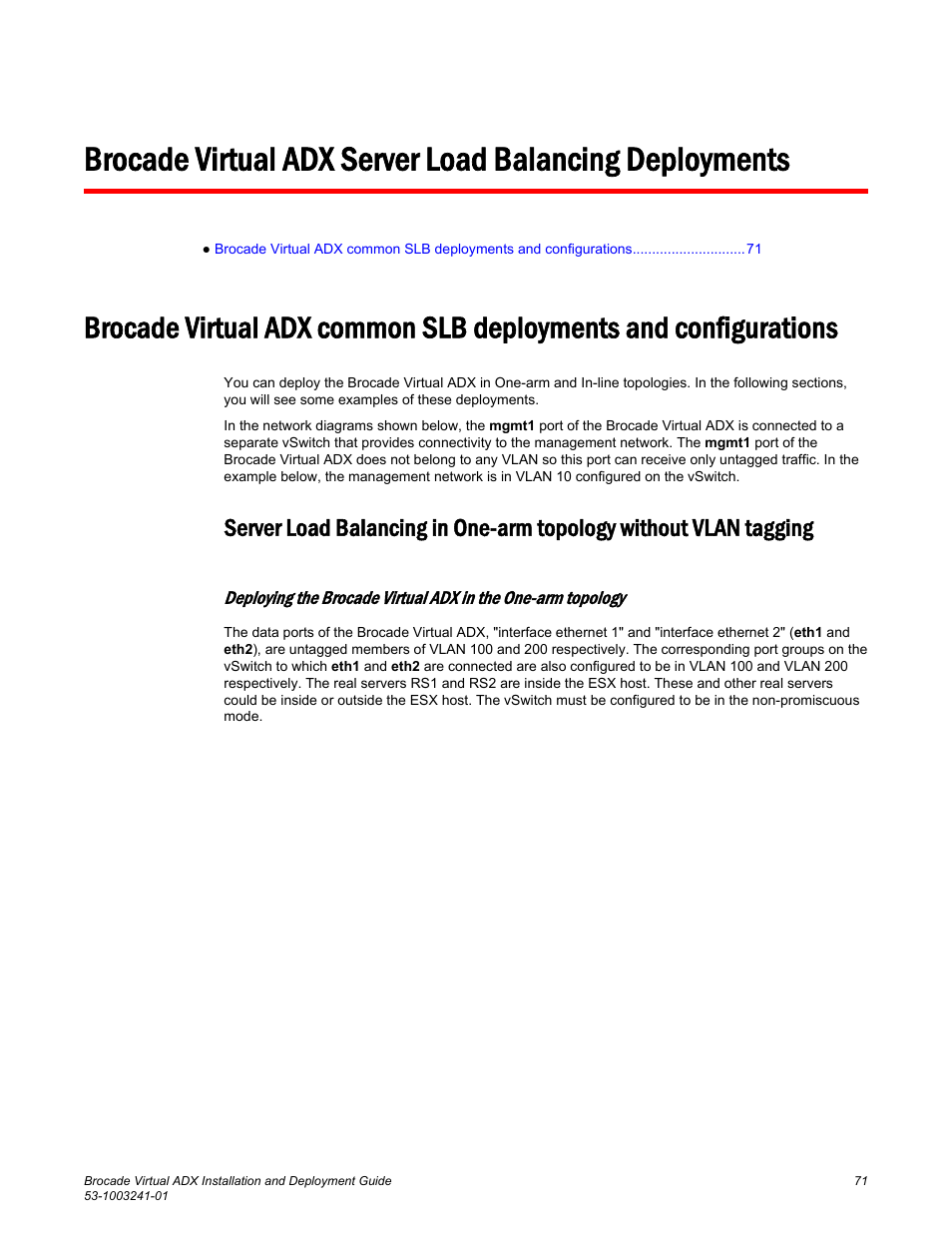Brocade Virtual ADX Installation and Deployment Guide (Supporting ADX v03.1.00) User Manual | Page 71 / 78