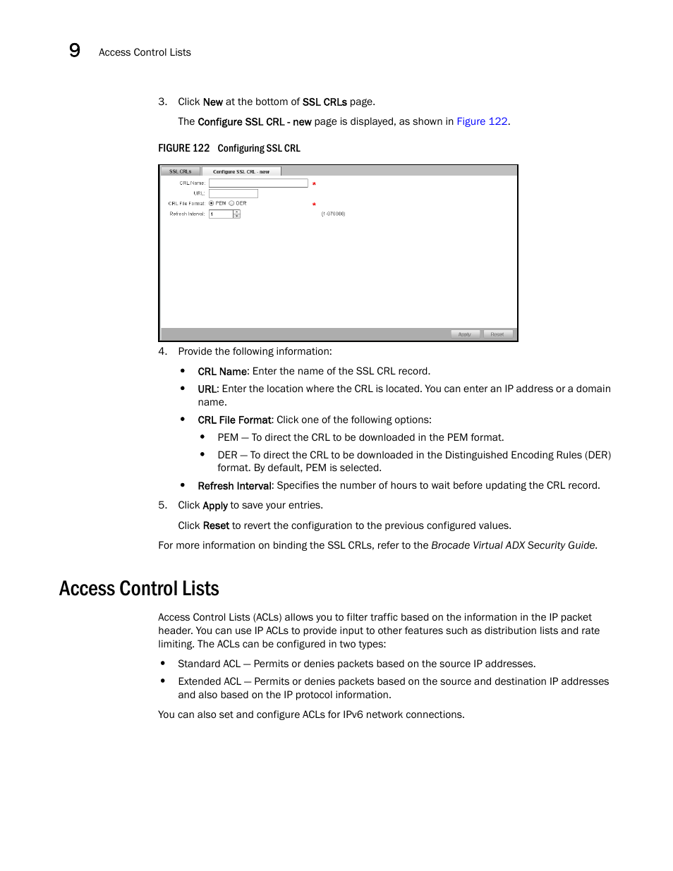 Access control lists | Brocade Virtual ADX Graphical User Interface Guide (Supporting ADX v03.1.00) User Manual | Page 162 / 330