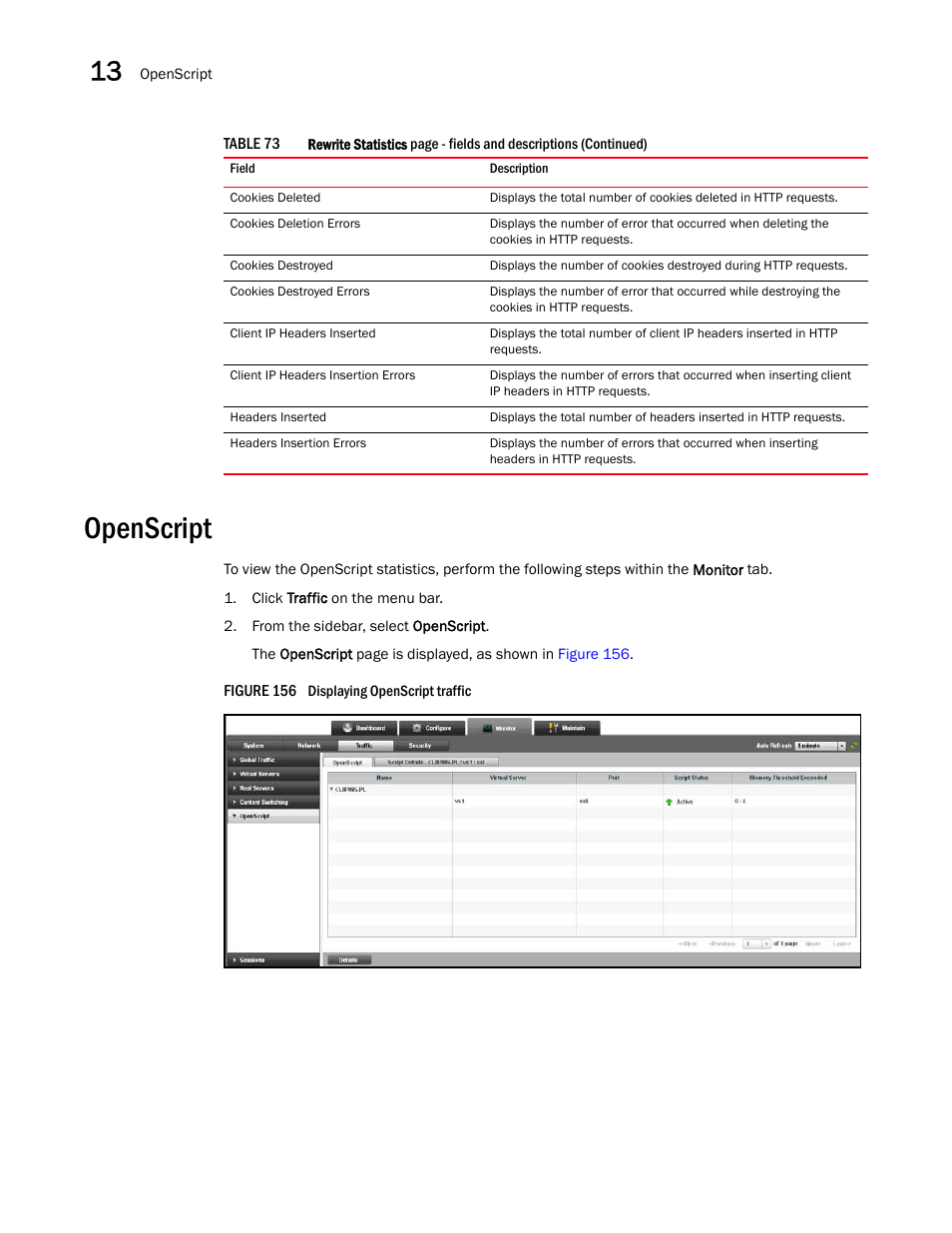 Openscript | Brocade Virtual ADX Graphical User Interface Guide (Supporting ADX v03.1.00) User Manual | Page 234 / 330