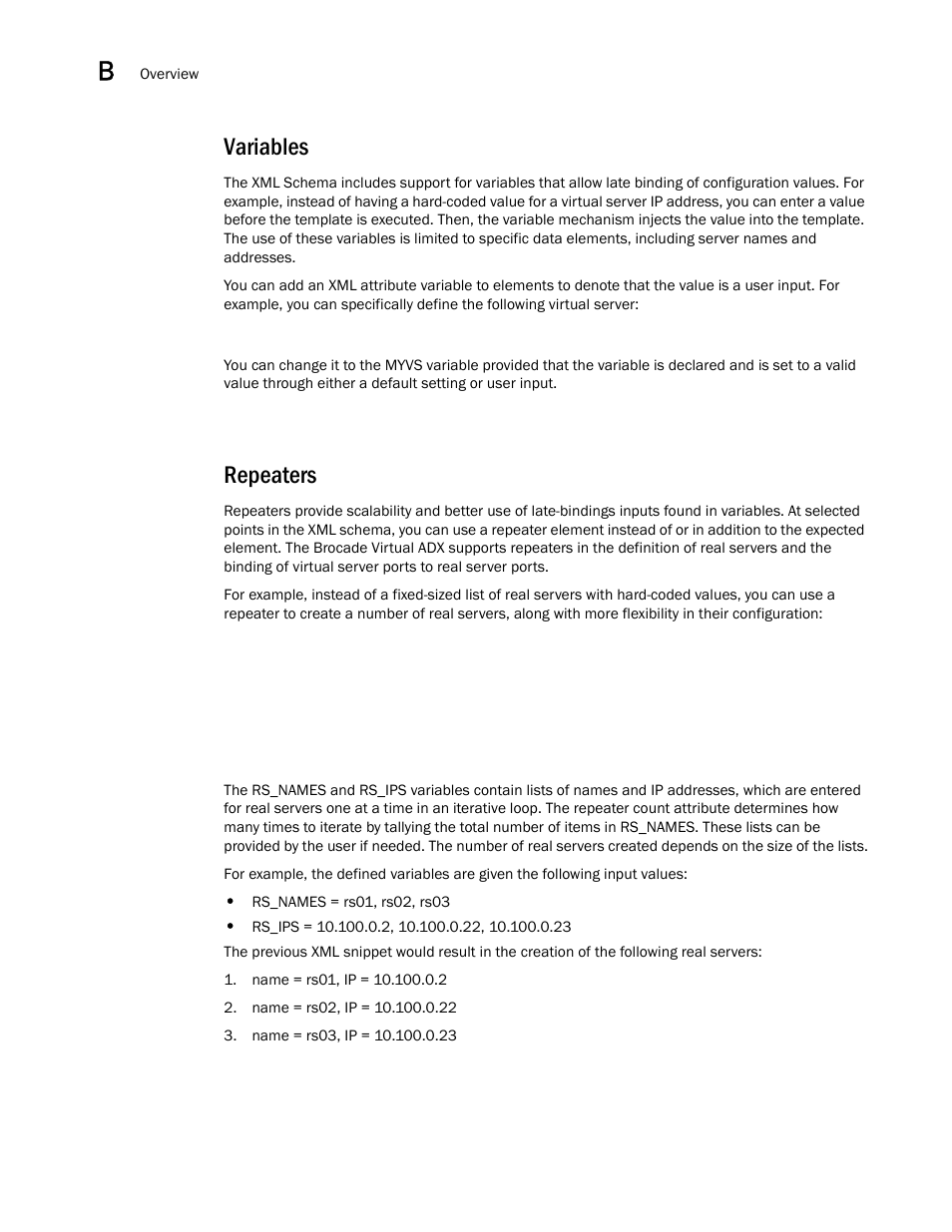 Variables, Repeaters | Brocade Virtual ADX Graphical User Interface Guide (Supporting ADX v03.1.00) User Manual | Page 270 / 330