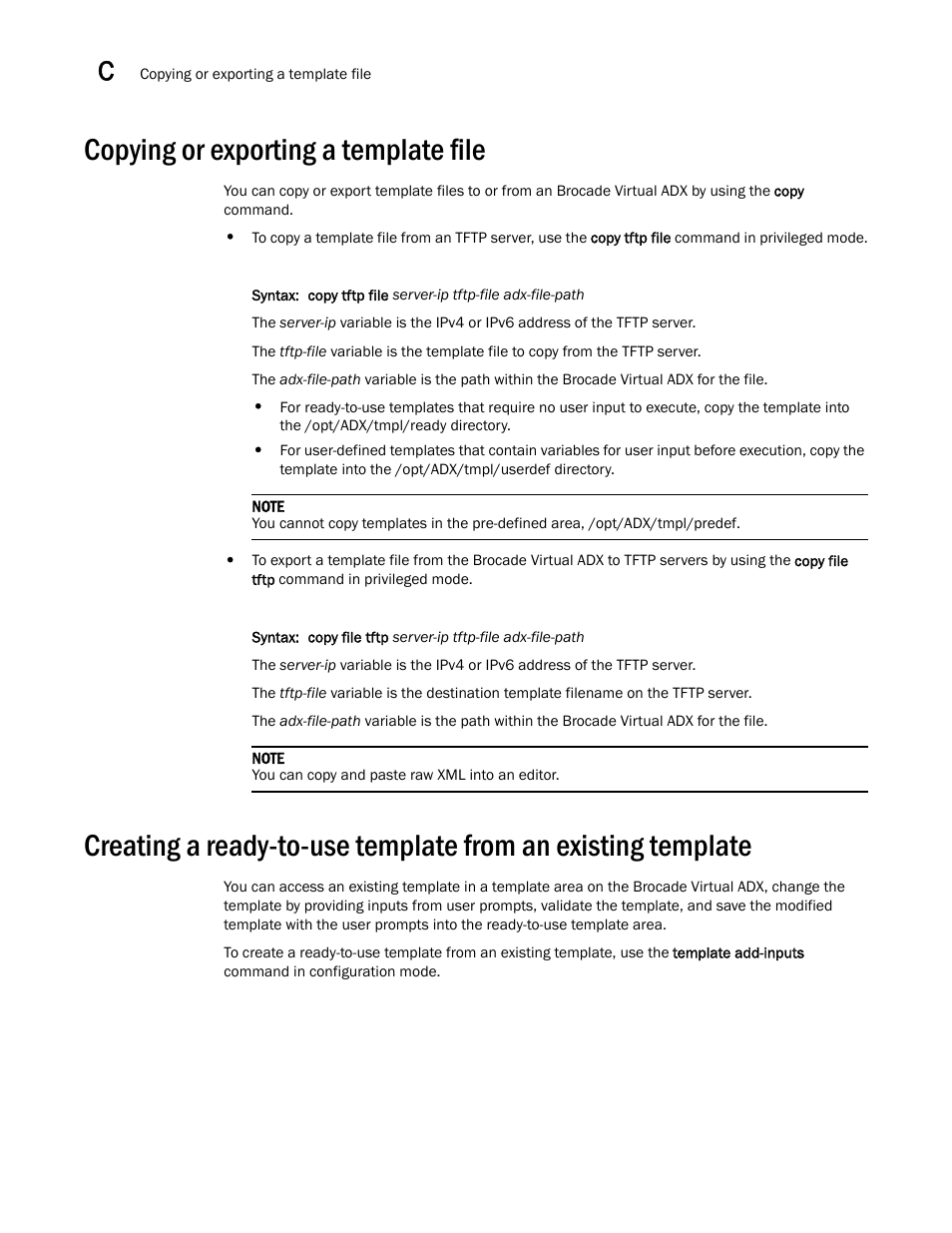 Copying or exporting a template file | Brocade Virtual ADX Graphical User Interface Guide (Supporting ADX v03.1.00) User Manual | Page 324 / 330