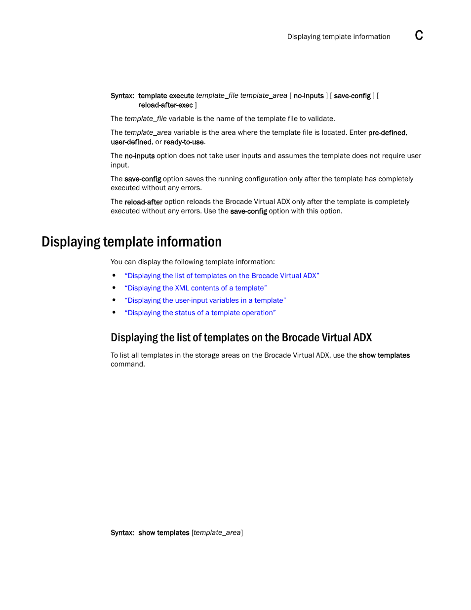 Displaying template information | Brocade Virtual ADX Graphical User Interface Guide (Supporting ADX v03.1.00) User Manual | Page 327 / 330