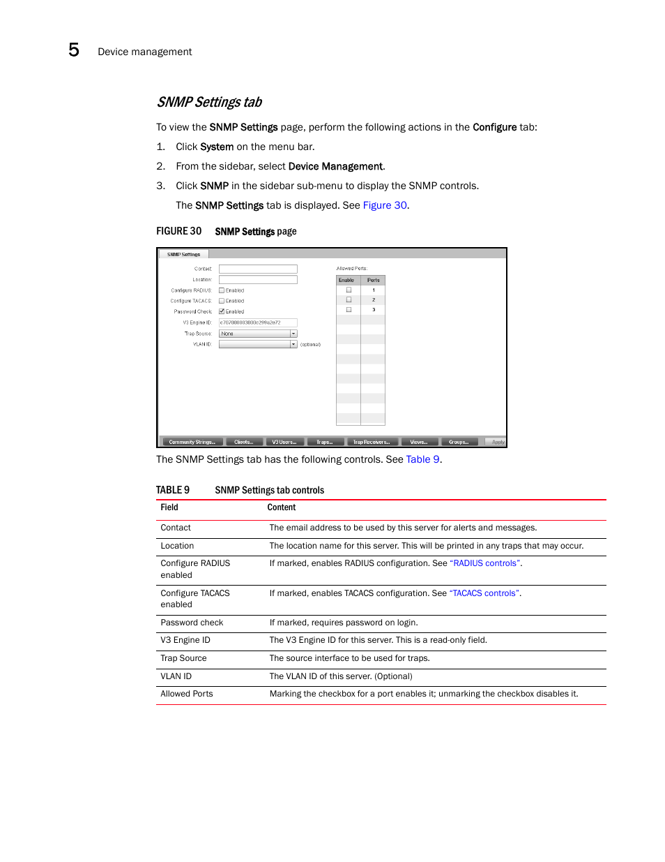 Snmp settings tab | Brocade Virtual ADX Graphical User Interface Guide (Supporting ADX v03.1.00) User Manual | Page 52 / 330