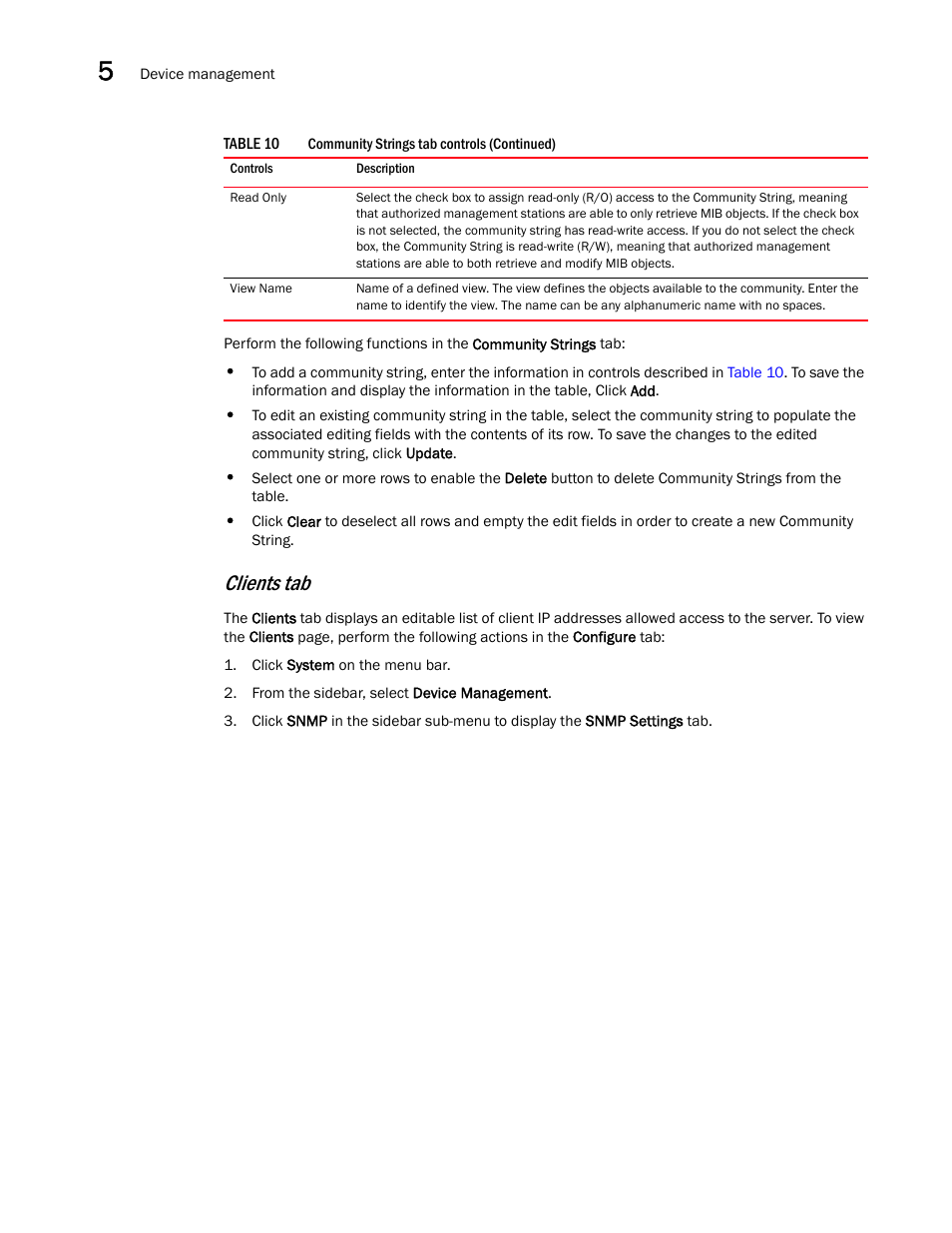 Clients tab | Brocade Virtual ADX Graphical User Interface Guide (Supporting ADX v03.1.00) User Manual | Page 54 / 330