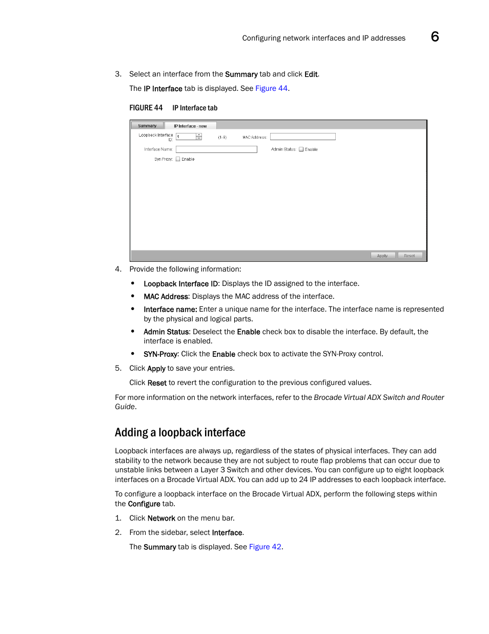 Adding a loopback interface | Brocade Virtual ADX Graphical User Interface Guide (Supporting ADX v03.1.00) User Manual | Page 69 / 330