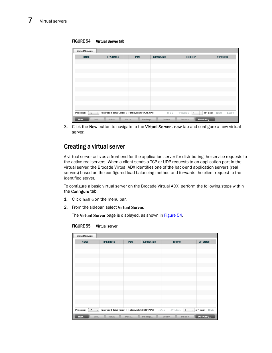 Creating a virtual server, Figure 54 | Brocade Virtual ADX Graphical User Interface Guide (Supporting ADX v03.1.00) User Manual | Page 80 / 330