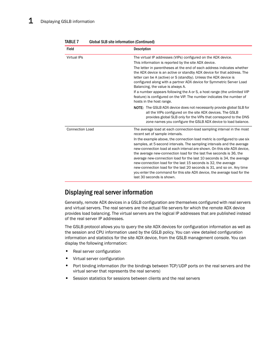 Displaying real server information | Brocade Virtual ADX Global Server Load Balancing Guide (Supporting ADX v03.1.00) User Manual | Page 118 / 198