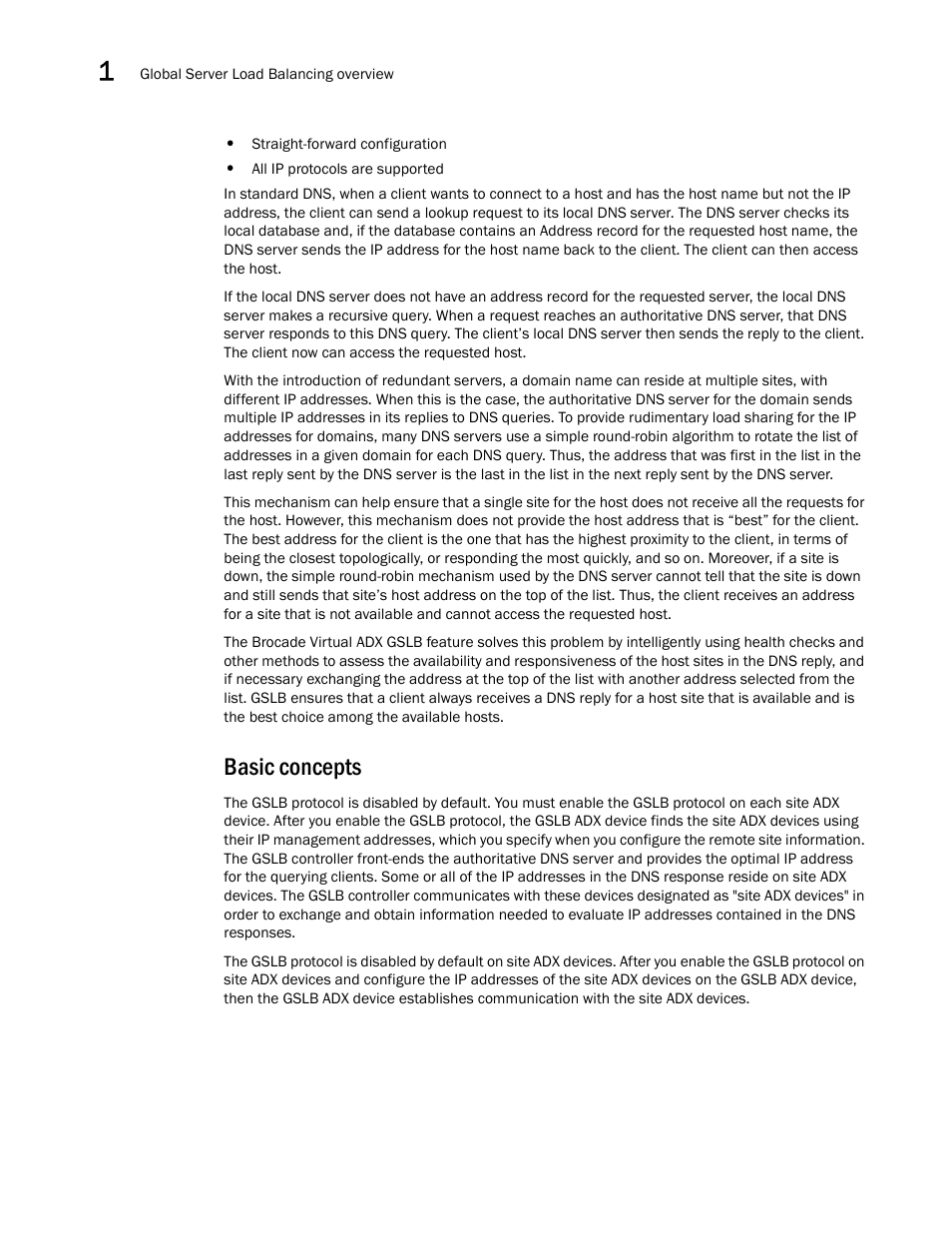 Basic concepts | Brocade Virtual ADX Global Server Load Balancing Guide (Supporting ADX v03.1.00) User Manual | Page 12 / 198