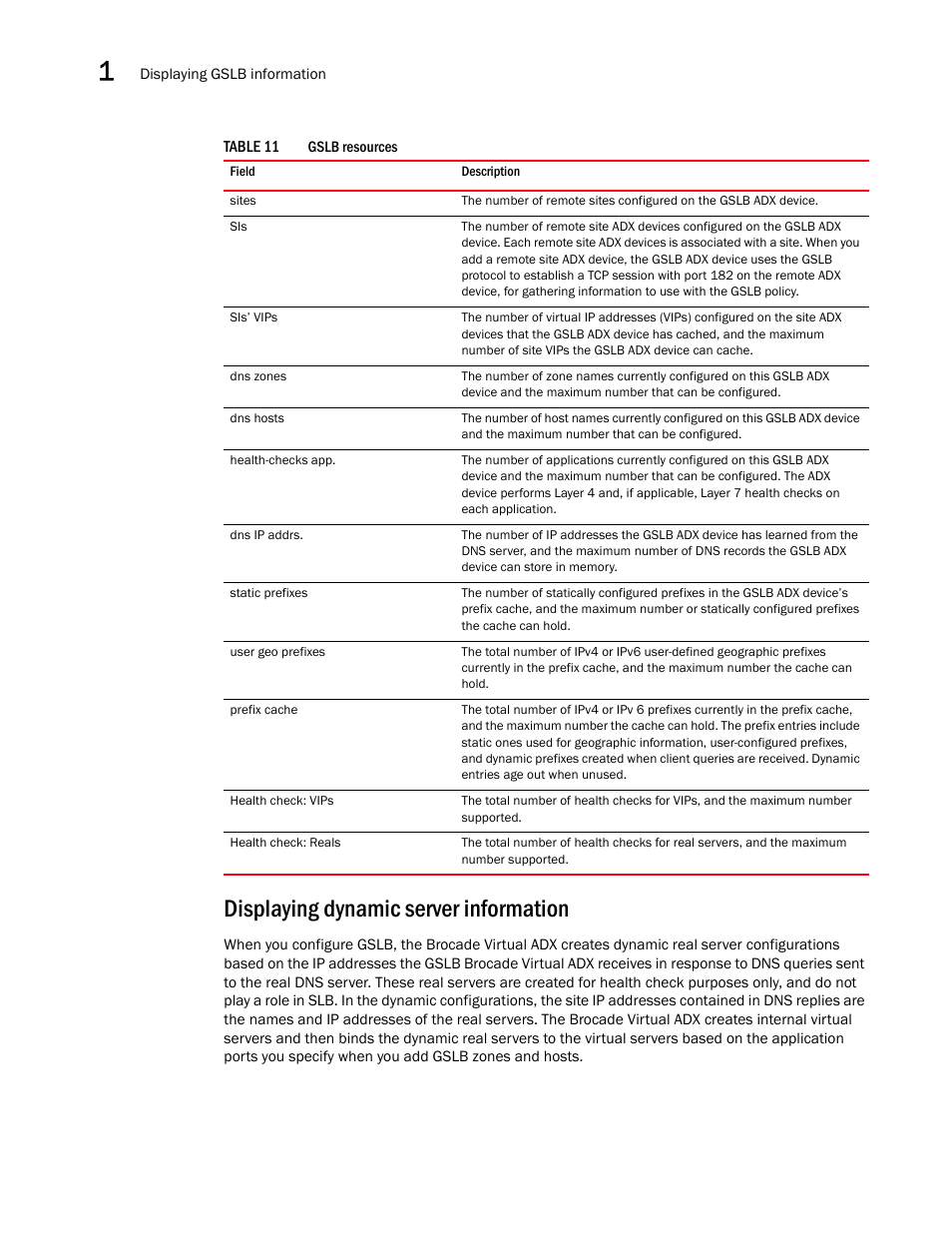 Displaying dynamic server information | Brocade Virtual ADX Global Server Load Balancing Guide (Supporting ADX v03.1.00) User Manual | Page 130 / 198