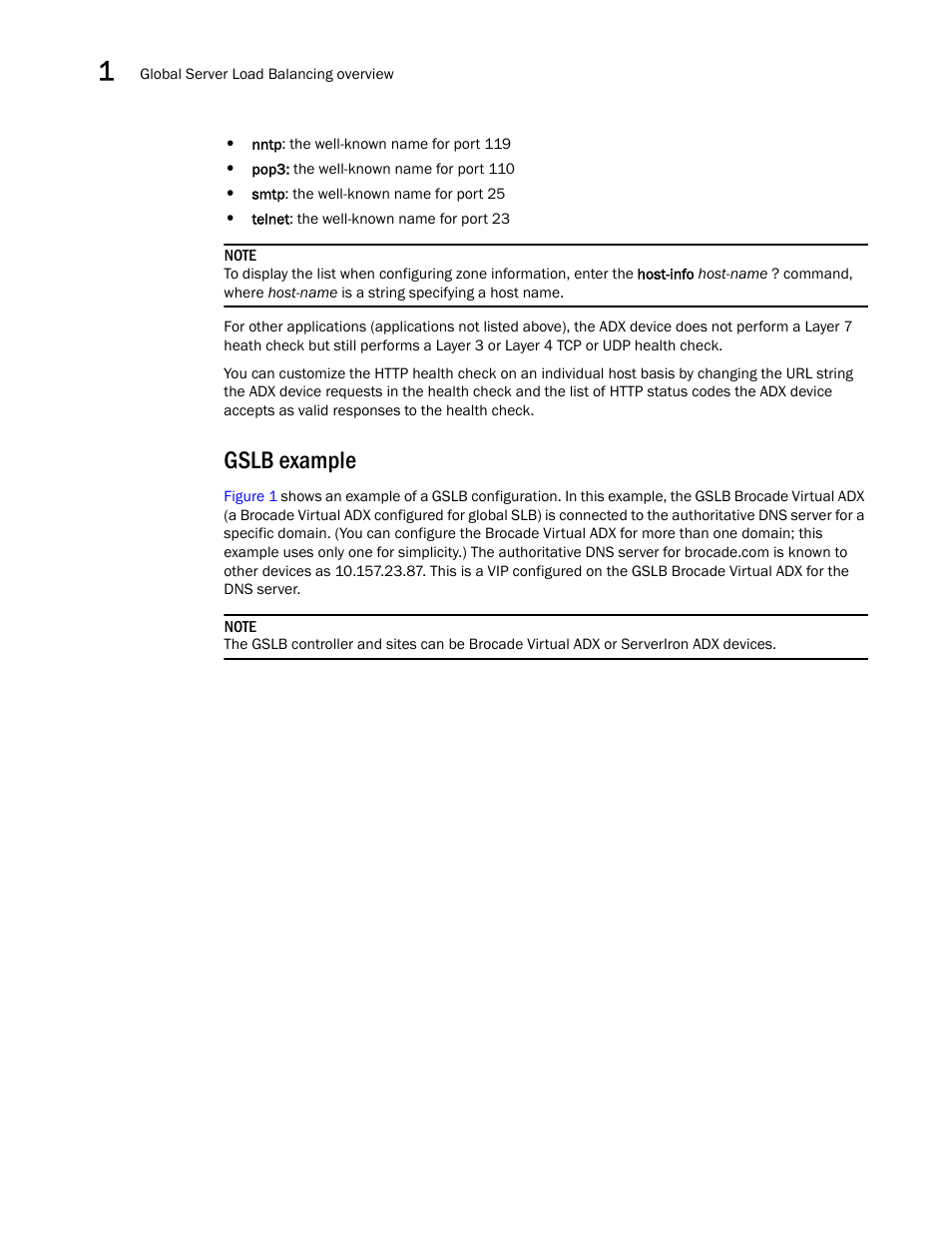 Gslb example | Brocade Virtual ADX Global Server Load Balancing Guide (Supporting ADX v03.1.00) User Manual | Page 14 / 198