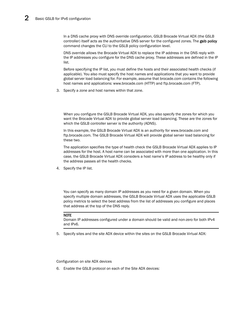 Brocade Virtual ADX Global Server Load Balancing Guide (Supporting ADX v03.1.00) User Manual | Page 148 / 198