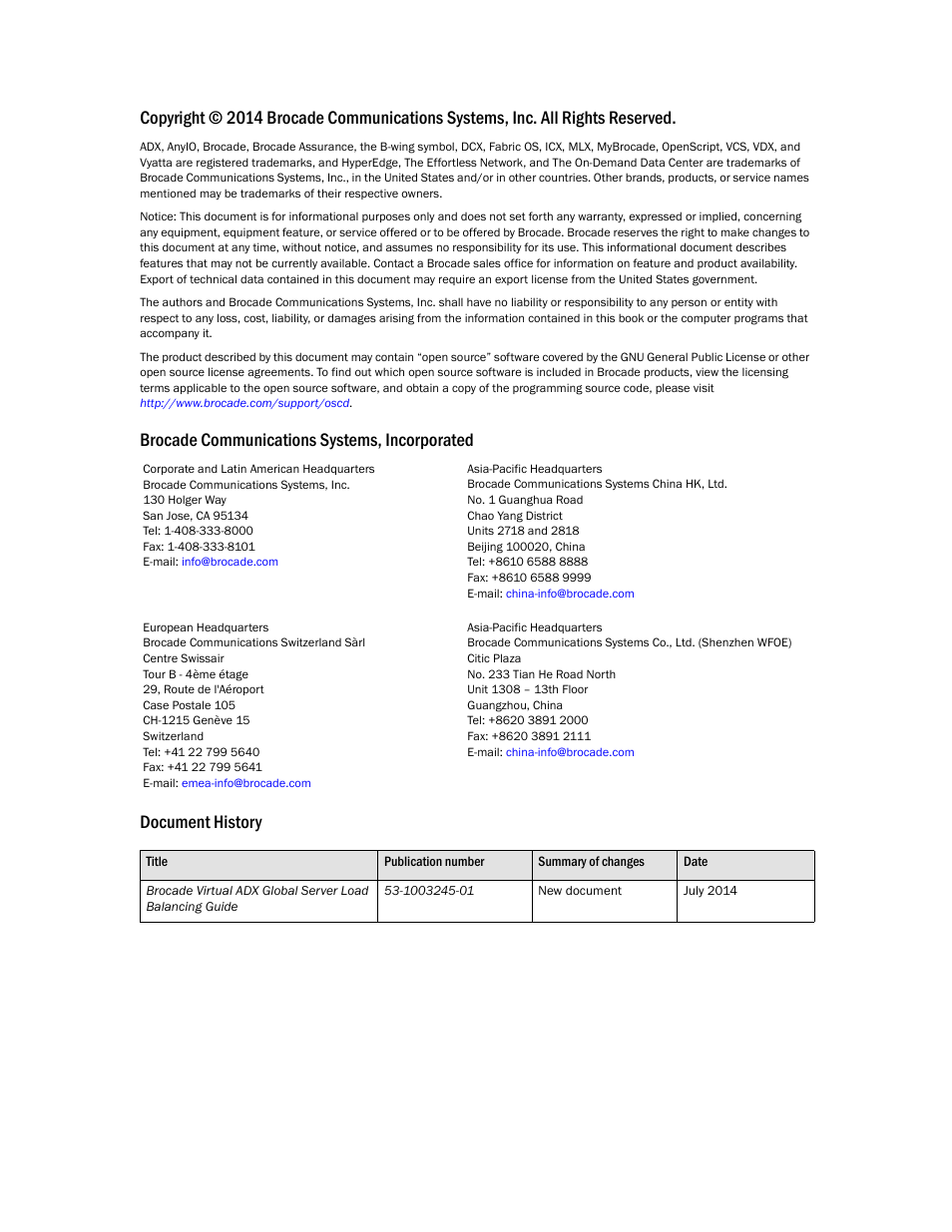 Brocade Virtual ADX Global Server Load Balancing Guide (Supporting ADX v03.1.00) User Manual | Page 2 / 198