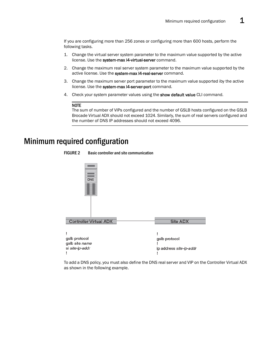 Minimum required configuration | Brocade Virtual ADX Global Server Load Balancing Guide (Supporting ADX v03.1.00) User Manual | Page 23 / 198