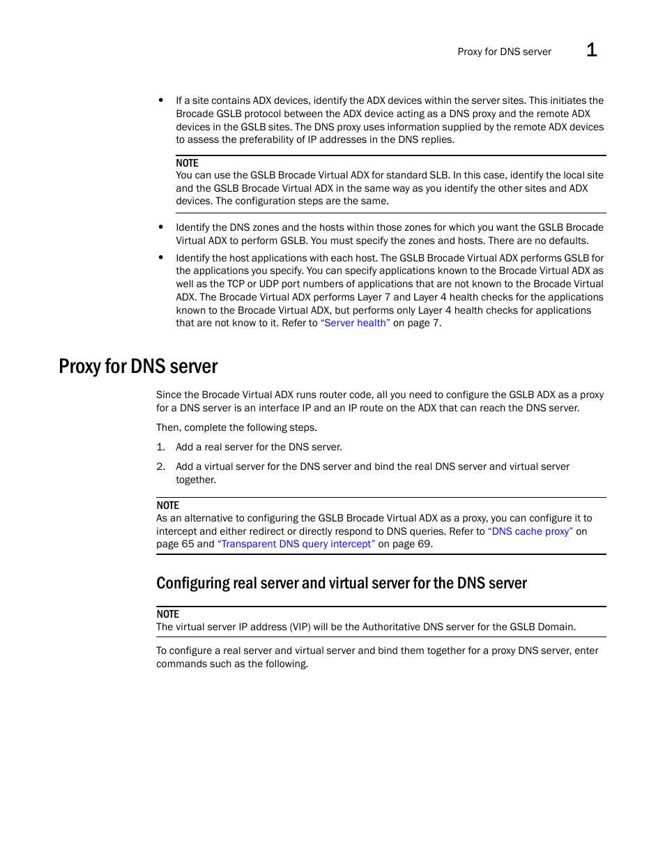 Proxy for dns server | Brocade Virtual ADX Global Server Load Balancing Guide (Supporting ADX v03.1.00) User Manual | Page 27 / 198