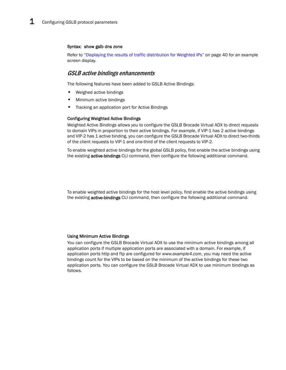 Gslb active bindings enhancements | Brocade Virtual ADX Global Server Load Balancing Guide (Supporting ADX v03.1.00) User Manual | Page 56 / 198