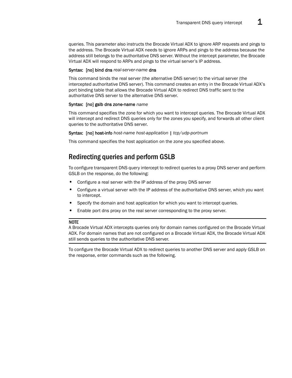 Redirecting queries and perform gslb | Brocade Virtual ADX Global Server Load Balancing Guide (Supporting ADX v03.1.00) User Manual | Page 83 / 198