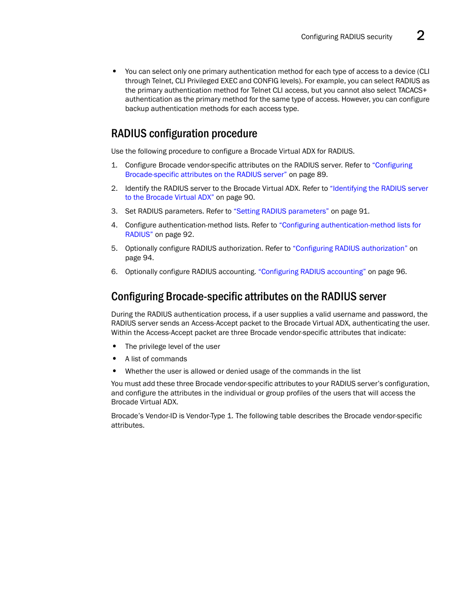 Radius configuration procedure | Brocade Virtual ADX Administration Guide (Supporting ADX v03.1.00) User Manual | Page 101 / 142