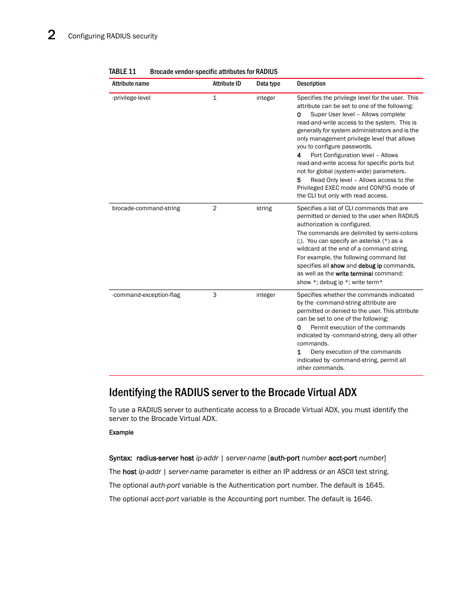 Identifying the radius server, To the brocade virtual adx | Brocade Virtual ADX Administration Guide (Supporting ADX v03.1.00) User Manual | Page 102 / 142