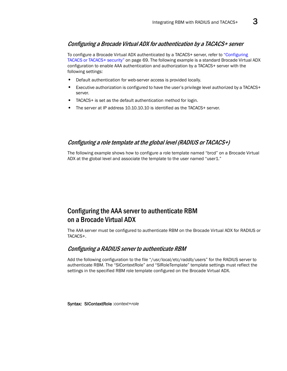 There, Configuring a radius server to authenticate rbm | Brocade Virtual ADX Administration Guide (Supporting ADX v03.1.00) User Manual | Page 123 / 142