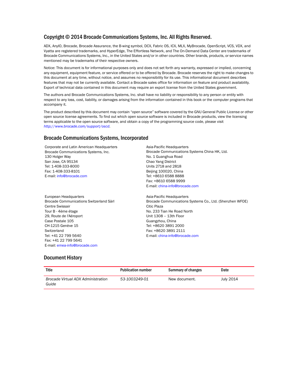 Brocade Virtual ADX Administration Guide (Supporting ADX v03.1.00) User Manual | Page 2 / 142