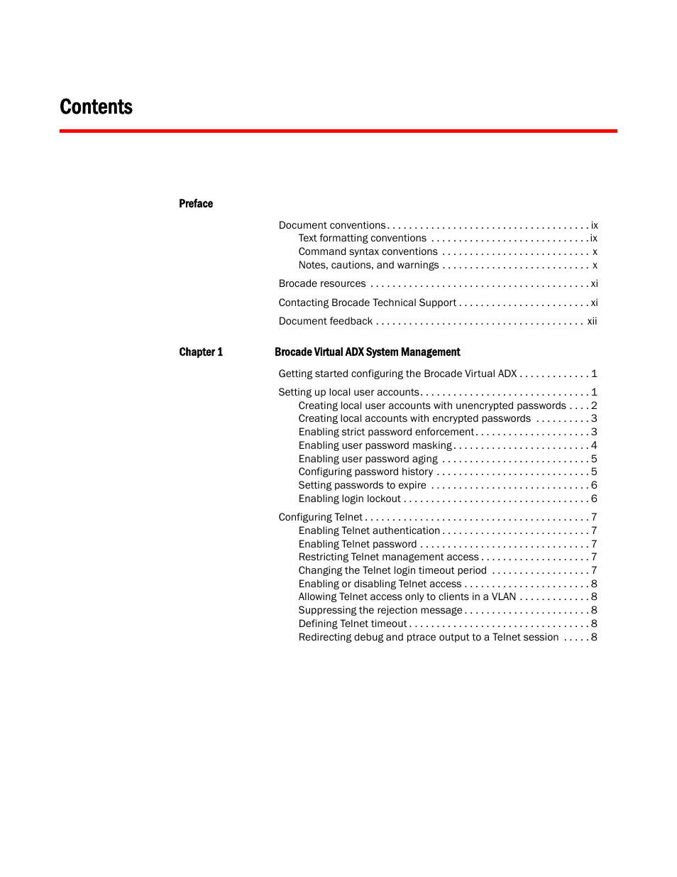 Brocade Virtual ADX Administration Guide (Supporting ADX v03.1.00) User Manual | Page 3 / 142