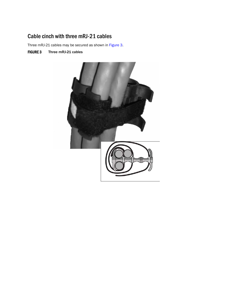 Cable cinch with three mrj-21 cables | Brocade Using the Brocade Structured Cabling Components User Manual | Page 5 / 16