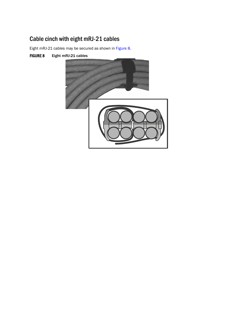 Cable cinch with eight mrj-21 cables | Brocade Using the Brocade Structured Cabling Components User Manual | Page 9 / 16