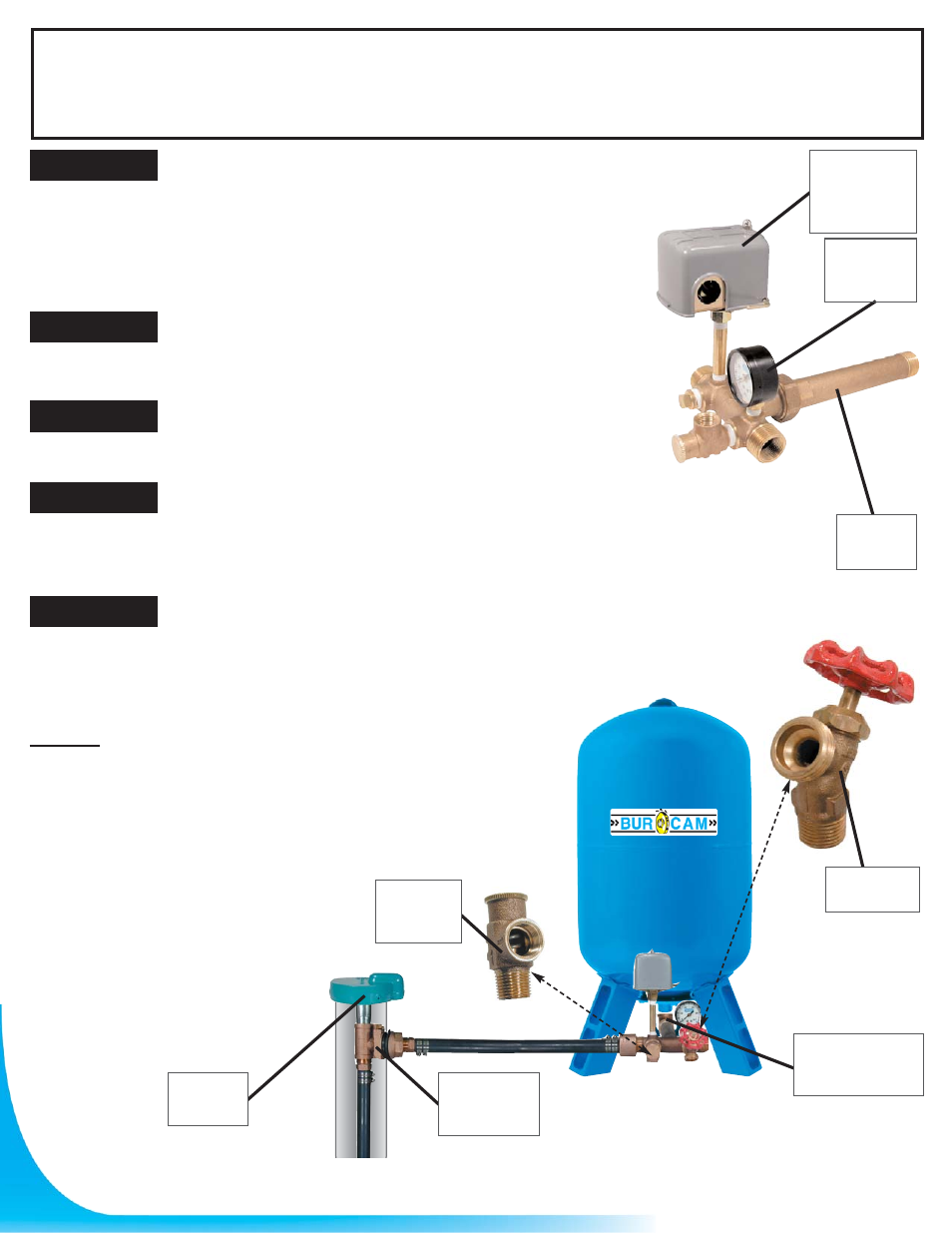 Air pressure tank installation | Burcam 105 Series Submersible Deep Well Pumps or SUB-PACS v.2 User Manual | Page 9 / 12