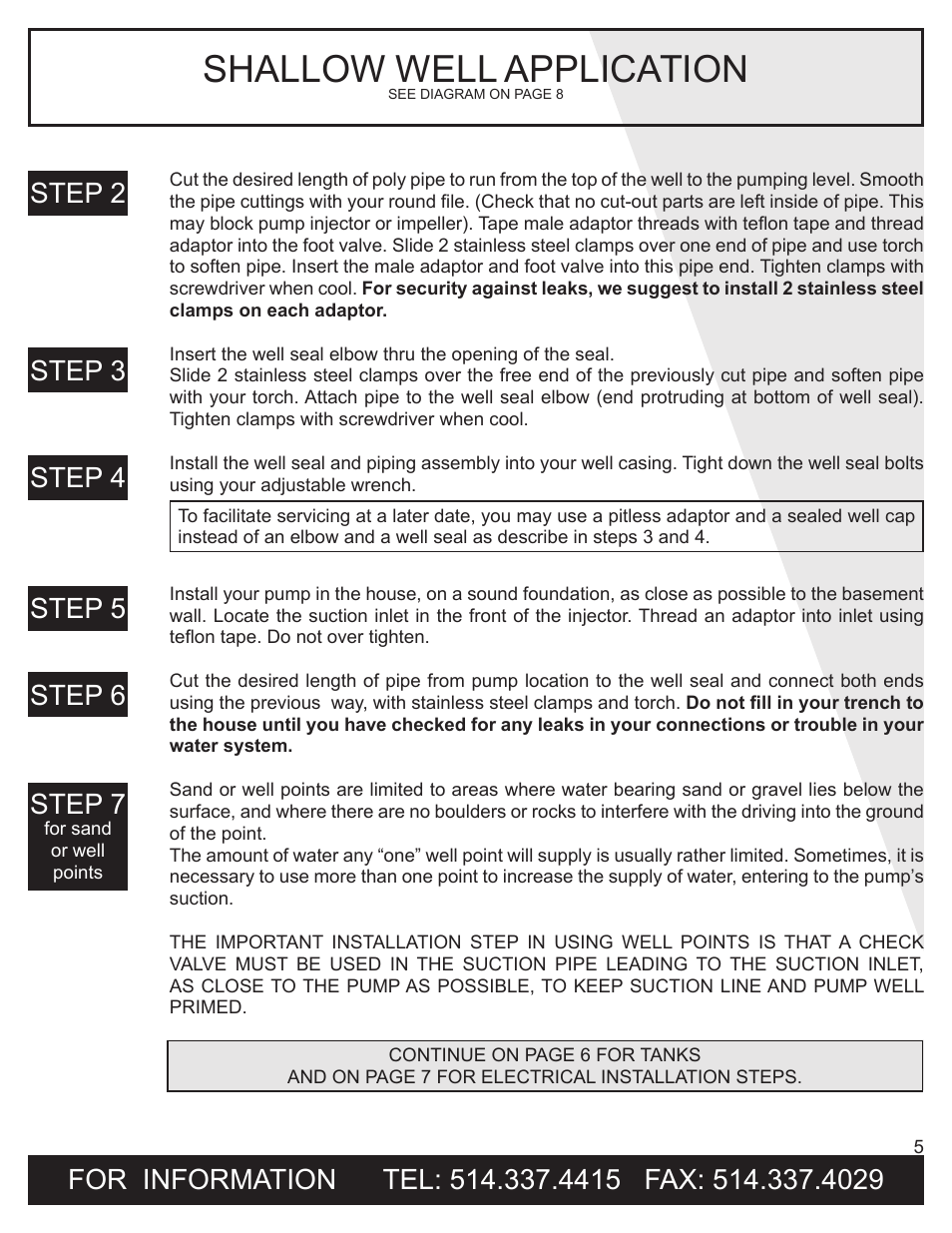 Shallow well application | Burcam 503721 CONVERTIBLE C.I. JET PUMP 3/4HP 115/230V User Manual | Page 5 / 12